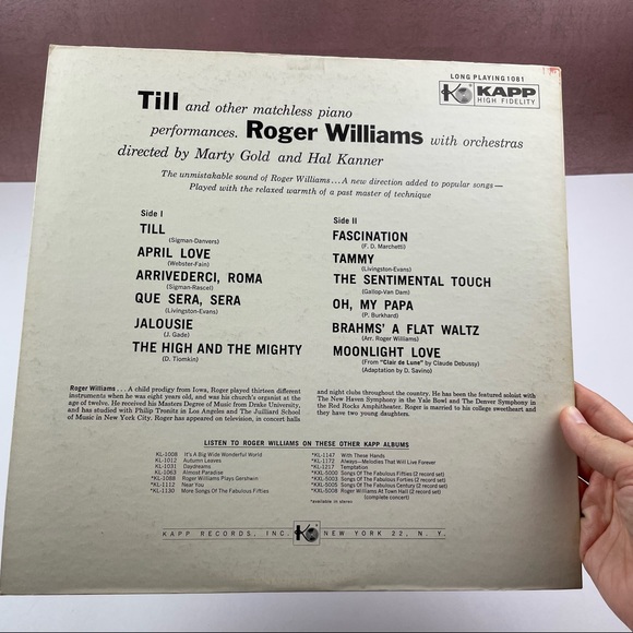 Vintage Roger Williams Till With Orchestra Vinyl Music Record - Picture 5 of 5